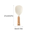 thumbnail image 3 of SHIMELE Non-Stick Rice Spoon + Rice Spatula + Silicone Kitchen Tool + Wooden Handle + Large Serving Utensil for Rice Cooker & Cooking 21x8cm, 3 of 7