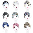 thumbnail image 3 of Women Printed Hijab Bonnet Bonnet Indian Arab Wrap Women Head Scarf Turban Caps Muslim Headdress 2, 3 of 7