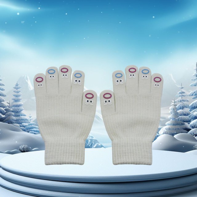 Guantes de invierno Yinane térmicos elásticos con puños para correr escalar al aire Blanco