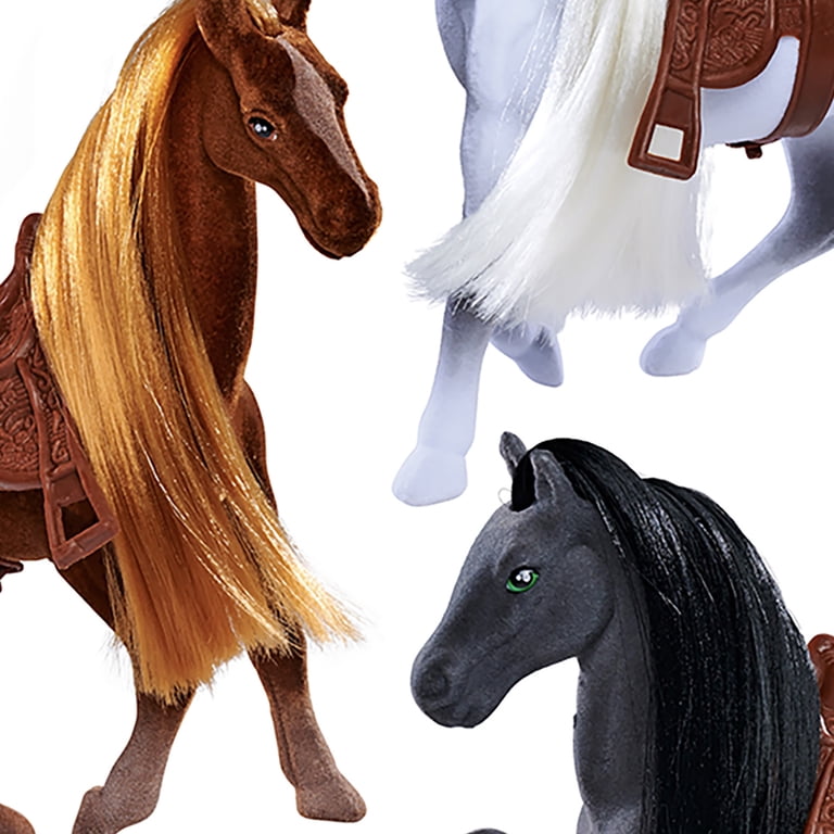 Simba Toys: Flocked Horse Set – 3 Detailed Pony Figurines, 7