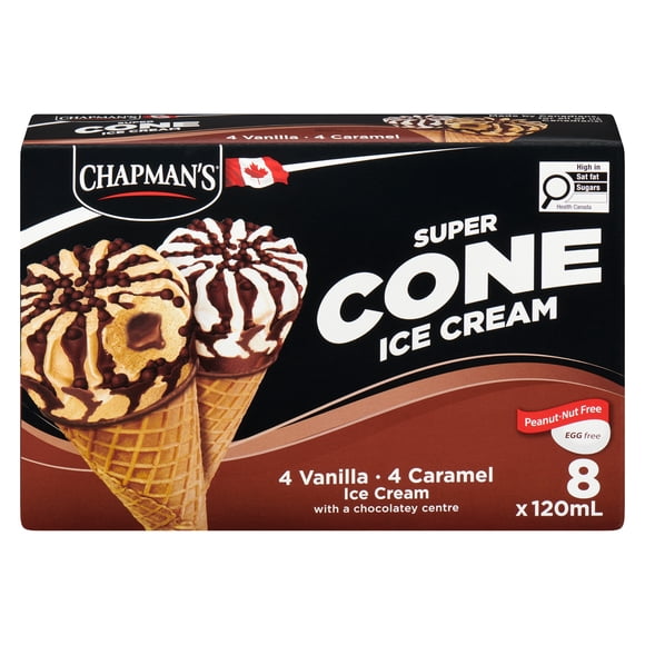 Chapman's Super Chocolate Centre Ice Cream Cone in a Box 8 x 120 ml