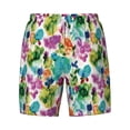 thumbnail image 4 of Lsque Mens Swim Trunks Watercolor Flowers Pattern - Bathing Suit Compression Liner - Beach Swim Shorts Swimwear - (S-3XL) - Stretch Quick Dry -3X-Large, 4 of 9