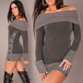 thumbnail image 3 of Suéter Wish para mujer, con botones cosidos, tejido de punto, largo medio, ropa para mujer, 3 of 5
