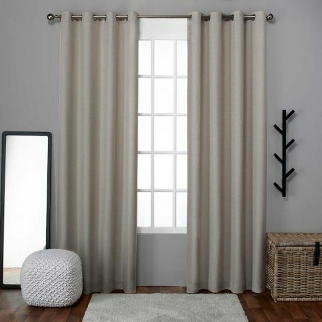 Exclusive Home Curtains Loha Grommet Top Panel Pair, Natural, 54x84, 2 Piece