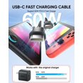 thumbnail image 4 of 1.5M/5FT Charging Cables for NS Switch 2 Console- 60W Fast Charge,Replacement USB-C Cord for Original Adapter, Accessories Type-C for Switch 2/Adapter/Console, for Home/Car/Travel/Phone, 2-Pack, 4 of 7