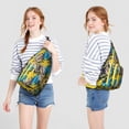 thumbnail image 4 of Hawaiian Paradise Sling Backpack&nbsp;– Vibrant Hibiscus & Palm Print Crossbody Bag, Stylish for Commuters, 4 of 4