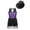 Purple&Black, variant on YONGHS Kids Girls Sequins Tassel Hem Dress Rumba Samba Salsa Cha Cha Latin Jazz Leotard with Hat Set Royal Blue&Black 8
