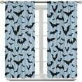 thumbnail image 6 of Skull Curtains，Gothic Skeleton Black Halloween Pattern Drapes Window 2 Panel Rod Pocket Curtain for Bedroom Living Room Decor 28" W X 40" L, 6 of 6