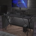 thumbnail image 4 of BizChair Black Mega Size Extended Gaming Mouse Pad with Anti-Slip Rubber Base & Micro Weave Top, Large Home Office Desk Mat, 45.75"W x 23.75"D x .125"H, 4 of 13