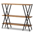 thumbnail image 2 of Baxton Studio Walnut Brown Finished Wood and Black Finished Metal Console Table, 2 of 10