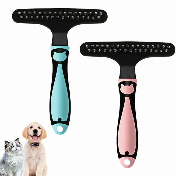 ACDANC 2Pcs Undercoat Rake for Dogs,Comfortable Feel Dog Brush,Stainless Steel Cat Brush