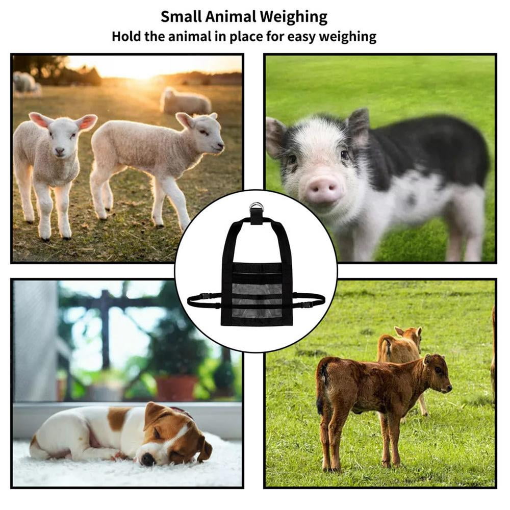 Piwerod Calf Sling Hang Weight Scale Sling with Adjustable Strap for Weighing Small Animals Newborn Livestock 