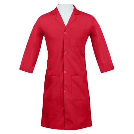Panda Uniform by HeedFit Women’s Lab Coat | Unisex Multi-Pocket Medical Coat 4XL Red