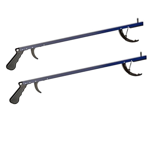 Cubii Health Lightweight 26" Easy-to-Use Reacher Grabber Tool, Aluminum, Blue, (2 Pack)