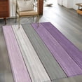 thumbnail image 4 of Area Rug for Living Room, Purple Grey Wood Grain Non-Slip Indoor Large Carpet for Bedroom/Dining Room, Ombre Rustic Retro Wooden Plank Washable Low-Profile Rectangle Floor Mat Runner Rugs - 3 x 5 Ft, 4 of 7