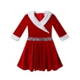 thumbnail image 3 of iiniim Kids Girls Christmas Dress Red Velvet Xmas Party Santa Claus Costumes, 3 of 7