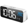 thumbnail image 1 of Reloj despertador digital LED, reloj de noche con espejo recargable con pantalla de temperatura, repetición, sin tictac, volumen y brillo ajustables, 2 alarmas con 13 música Sailing  Electrónica, 1 of 6