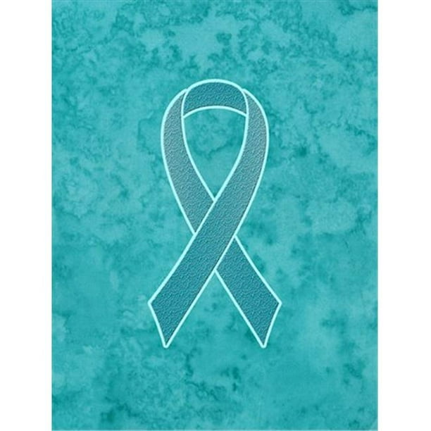 Teal Ribbon for Ovarian Cancer Awareness Garden Flag Size 11 x 15 In