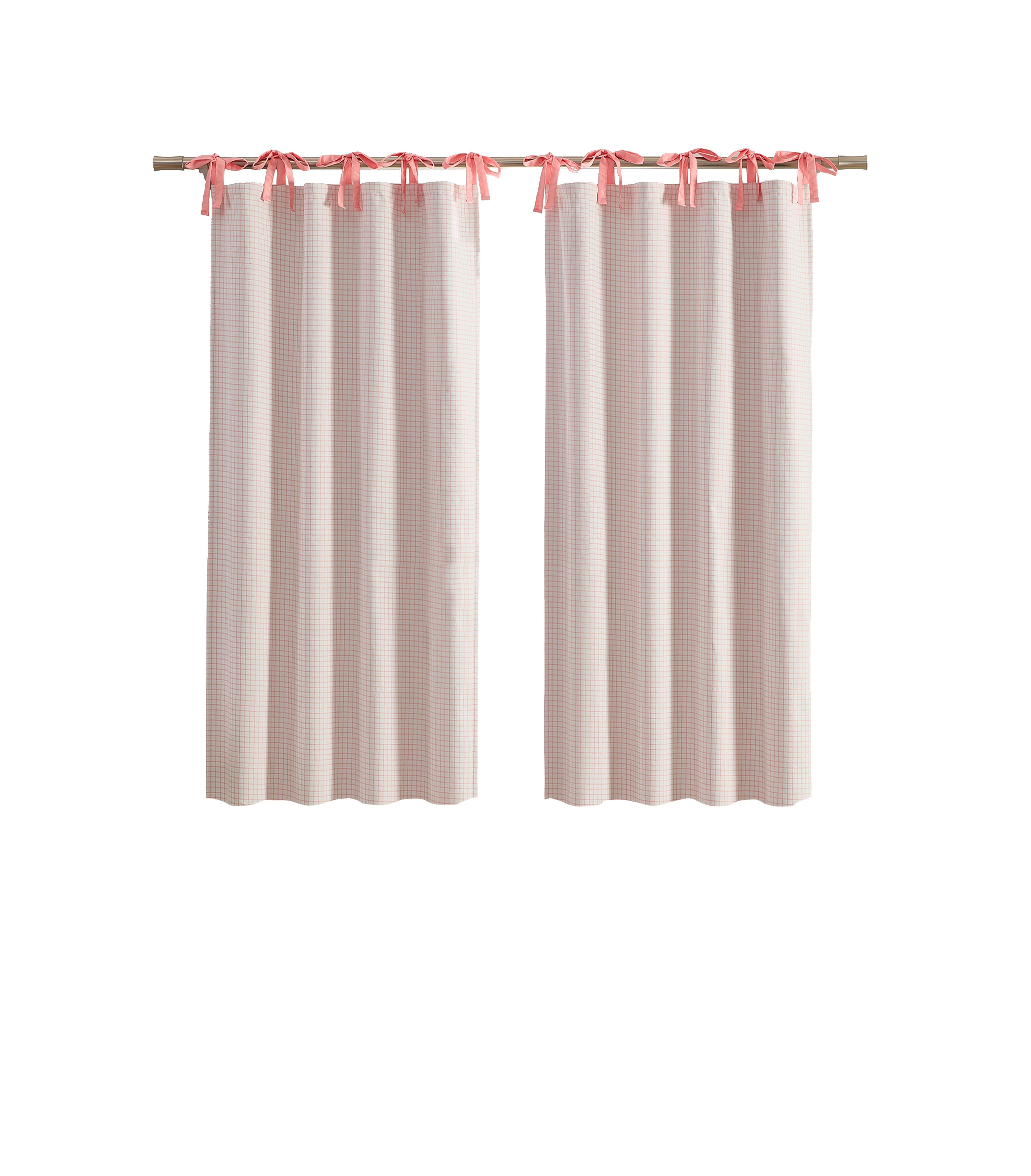Ecologee Jill 100% Blackout Tie Top Single Indoor Curtain Panel, Coral, 38" W x 63" L