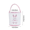 thumbnail image 5 of Easter Basket Bag, Reusable Canvas Tote For Egg Hunt, Personalized Bunny Gift Bag For Candy Toys Storage(Pink), 5 of 6