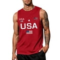 thumbnail image 2 of Fourth Of July Shirts for Men American Flag Graphic Sleeveless Tank Tops 250 Anniversary We the People Patriotic Tees Usa Independence Day Round Neck Outfits,Red L, 2 of 4