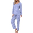 thumbnail image 3 of Anygrew Women's Pajamas Set Long Sleeve Shirts and Long Pants 2 Piece Pjs Sleepwear with Pockets, 3 of 8