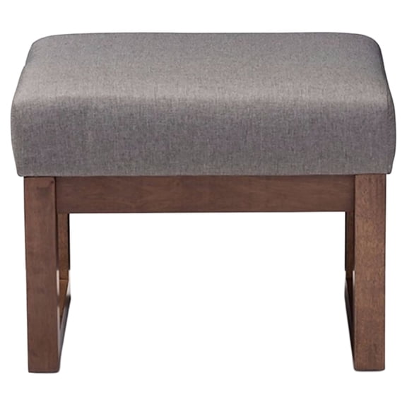 Baxton Studio Yashiya Mid-century Retro Modern Grey Fabric Upholstered Ottoman Stool
