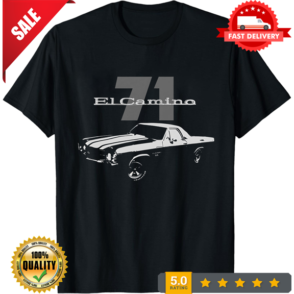 Vintage 1971 Chevy El Camino SS Collector Car Custom Art Gift Short-Sleeve T-Shirt, NEW TRENDING ITEM-TH72739