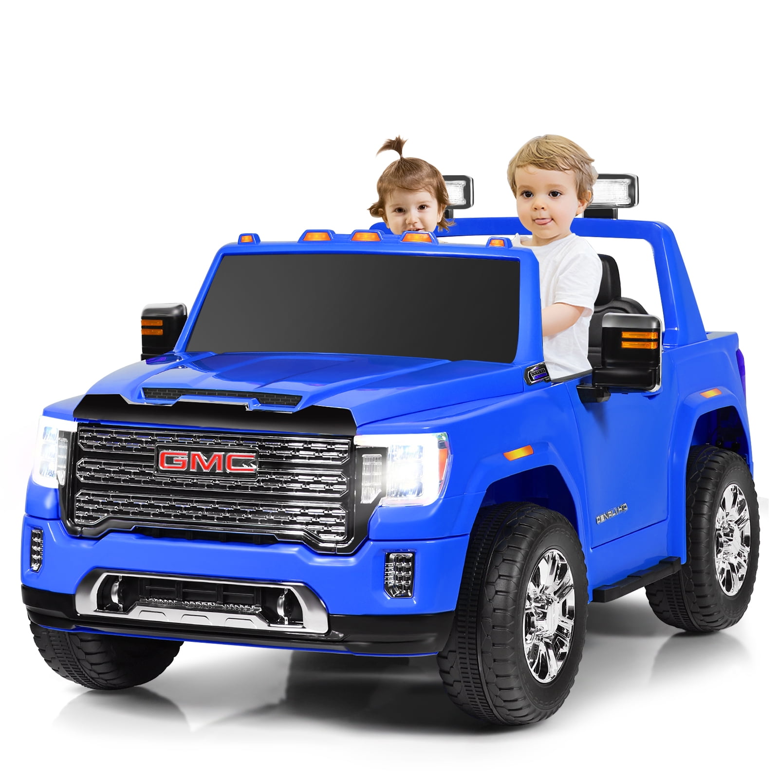 Topbuy 2 Seater Licensed GMC Sierra Denali Kids Ride on Truck Electric Vehicle Blue Walmart