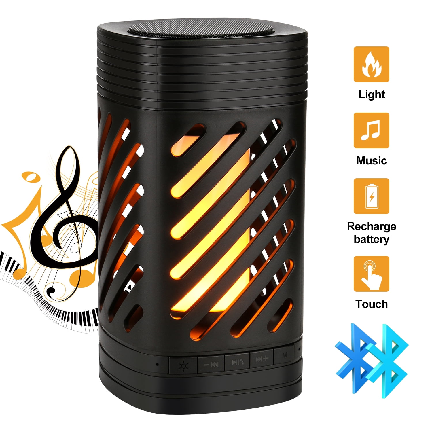 AGPtek Portable Bluetooth Speaker with Lights Wireless Speaker Smart ...