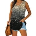 thumbnail image 3 of DailyTrove Women's Ombre Sequin Sleeveless Tank - V-Neck Casual Top, Sparkly for Nights & Celebrations, 3 of 5