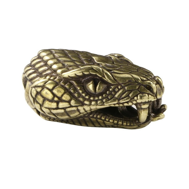 Llavero con colgante de cuentas de serpiente de latón, accesorios DIY, abalorio de Paracord para pulsera, rastas tejidas, accesorios para el cabello,