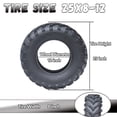 thumbnail image 2 of Towallmark 25x8x12 ATV Tires, Set of 2 ATV Tires 25x8-12 6PR, All Terrain ATV/UTV Off-Road Tires (Tubeless), 2 of 7