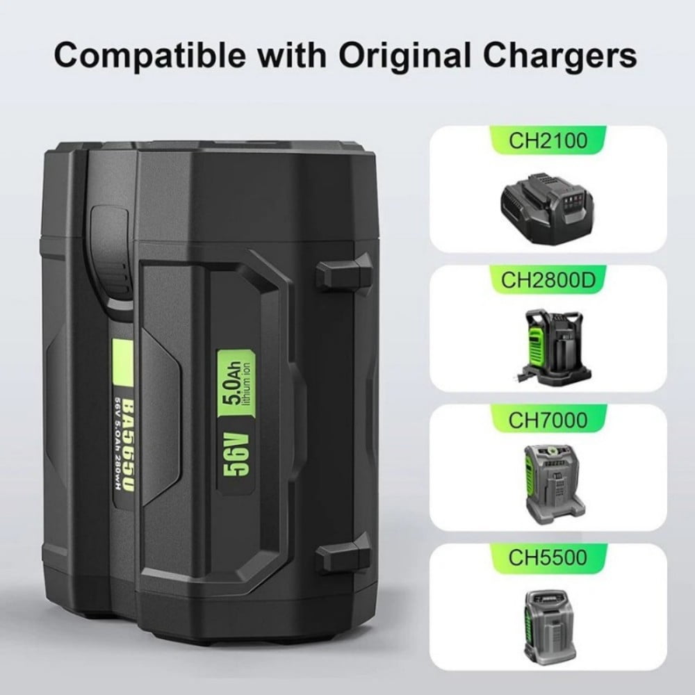 BA5600T 56V 5.0Ah Battery Replacement for EGO 56V Battery Compatible with EGO 56V Power Tools (Lawn Mower Leaf Blower Chainsaw)