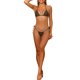 thumbnail image 1 of Conjuntos de bikini de tirantes para mujer, 2 piezas, con cordón, parte inferior tipo tanga triangular, trajes de baño básicos, traje de baño X-Small color café, 1 of 5