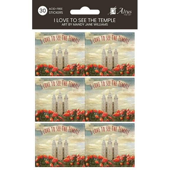 I Love To See The Temple sticker set pack of 30