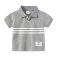 thumbnail image 1 of WEIYLL Boys Polo Shirts Short Sleeve Loose Patchwork Button Down Closure Comfortable Tops for 4-5 Years, 1 of 8