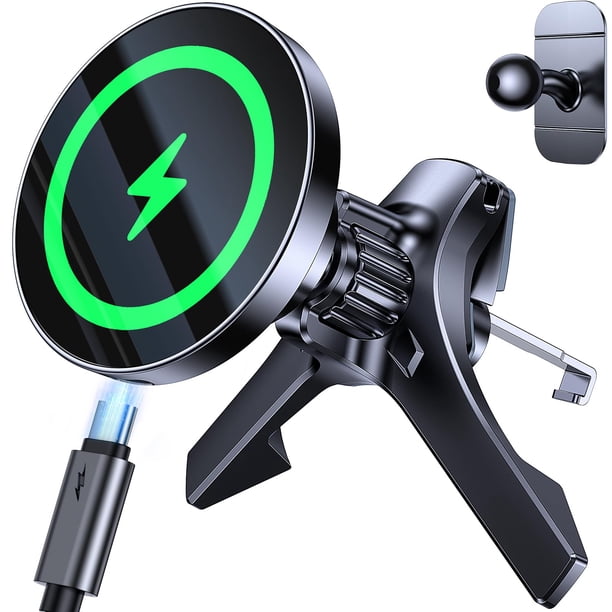 Cargador de coche MagSafe inalámbrico de 15 W para iPhone, color negro
