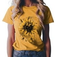 thumbnail image 2 of Zhden Women's T-shirts Sunflower Graphic Shirts Casual Shirt Sleeve Shirts for Women Summer Tops Holiday Tee Shirt（Gold,S）, 2 of 6