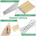 thumbnail image 2 of Paquete de 20 pinchos para kebab con mango de madera, pinchos de metal de 13" de acero inoxidable para barbacoa, 2 of 7