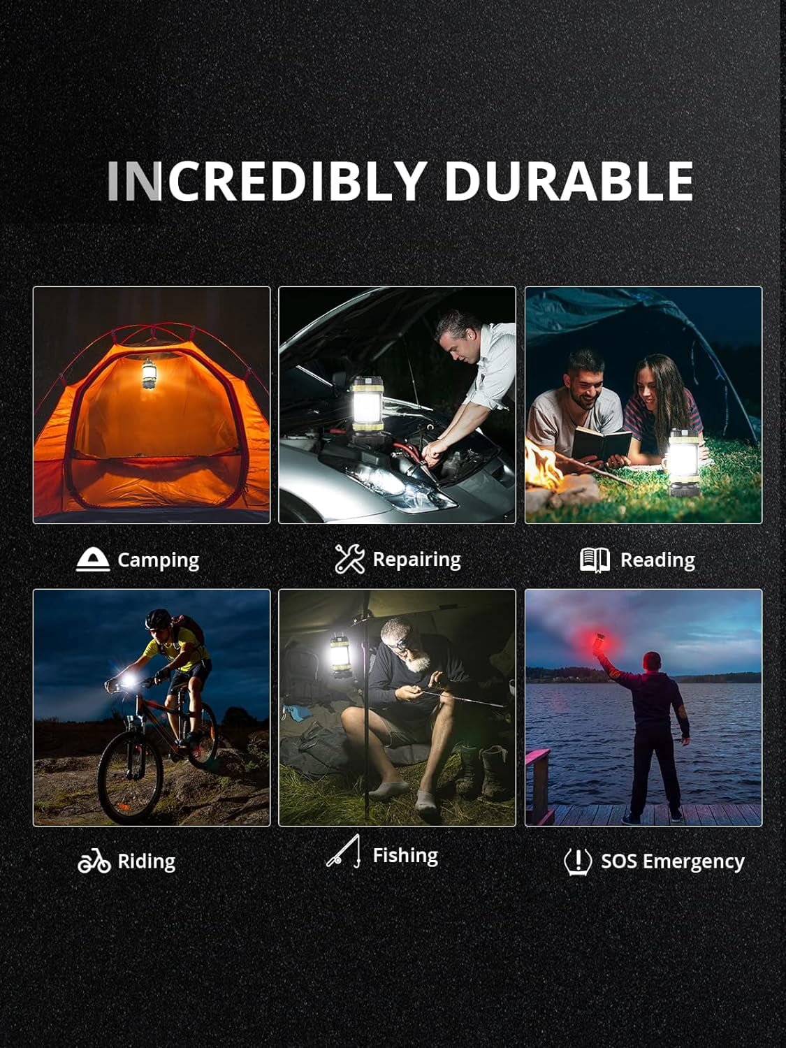 BEEPRINCESS Rechargeable LED Camping Lantern, 800 High-Lumen Flashlight with 4000mAh Power Bank, 6 Modes, IPX4 Waterproof, Ideal for Camping/Hiking/Outdoor Recreations/Outage/Hurricane/Emergency