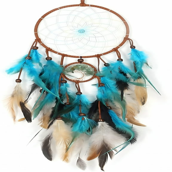 LAMIRO Boho Dream Catcher Teal Polyester Decoration
