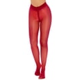 thumbnail image 1 of Kaerm Collants Opaques pour Femmes en Soie 20D Brillants avec Pieds, Fermeture Éclair, Lingerie Huileuse, Collants Rouges G, 1 of 4
