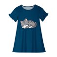 thumbnail image 3 of RXIRUCGD 2025 Vêtements d'Été pour Enfants 3-12 Ans Mode Imprimée Pyjama Rêveur Mi-Mollet Chemise de Nuit, 3 of 3
