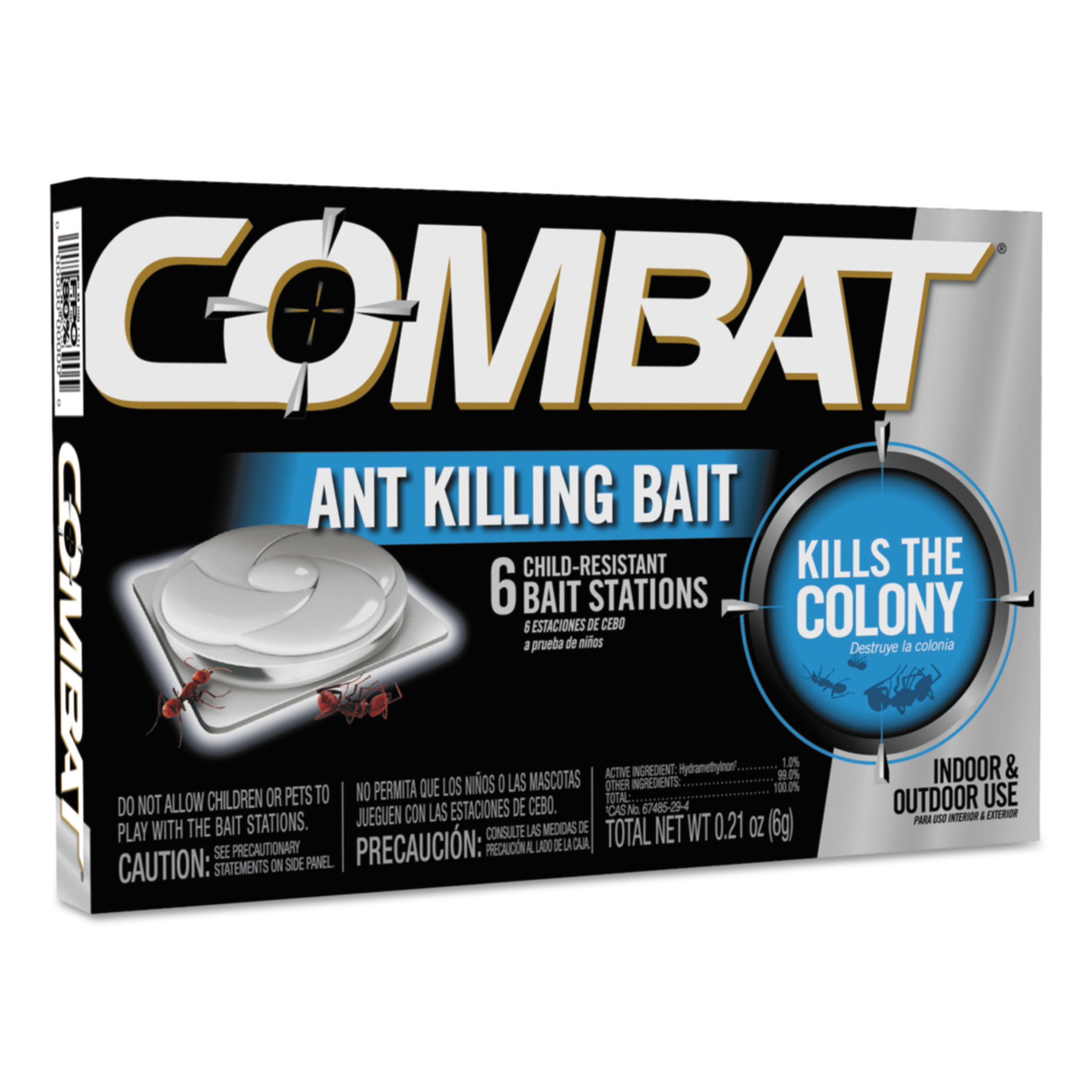 Combat Combat Ant Killing System, Child-Resistant, Kills Queen & Colony, 6/Box
