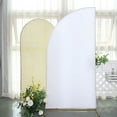 thumbnail image 5 of BalsaCircle 7x3 feet White Matte Fitted Spandex Half Moon Wedding Arch Backdrop Stand Cover Party Events Decorations, 5 of 8