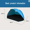 thumbnail image 3 of Limited Time Deal karymi Beach Tent Anti- Portable Sun Shade Shelter for 3 Person, Extendable Floor with Ventilating Mesh Plus Carrying Bag, Ground Pegs Hiking Essentials Summer Clearance, 3 of 8