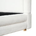 thumbnail image 4 of Christopher Knight Home 88" King Size Bed Frame, Boucle Upholstery with Thick Curved Headboard, White, 4 of 13
