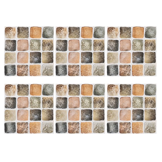 Peel and Stick Wall Tile for Kitchen Backsplash | Decorative Sticker Tile Backsplash | Kitchen Backsplash Tiles Peel & Stick Wall Stickers 8'' x 8'' (6 Sheets) | Self-Adhesive Tile