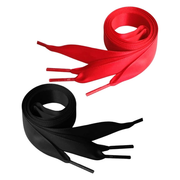 DRAFIDEEP 2Pairs Wide Flat Polyester Shoelaces Fashionable Shoe Strings for Canvas Sneakers